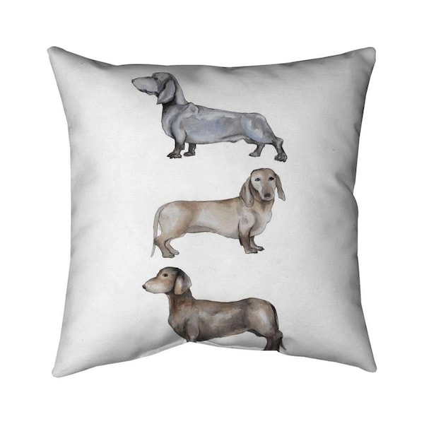 Fondo 20 x 20 in. Small Dachshund Dog-Double Sided Print Indoor Pillow - FO2772675
