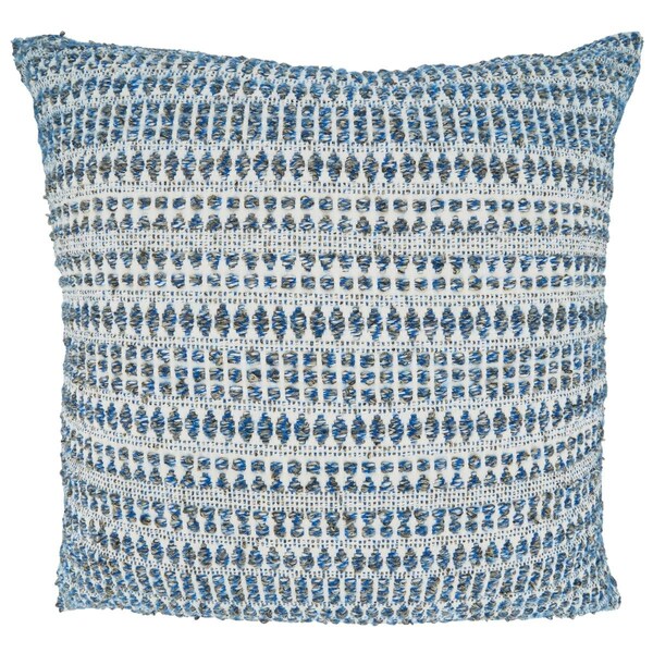 Vecindario 22 in. Woven Line Square Throw Pillow with Down Filling, Black - VE2658544