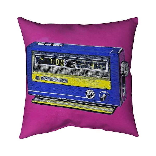Begin Home Decor 26 x 26 in. Retro Radio Alarm-Double Sided Print Indoor Pillow - 5541-2626-MU3