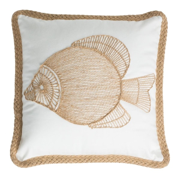 Safavieh 18 x 18 in. Nilam Fish Pillow, Natural - PLS7019A-1818