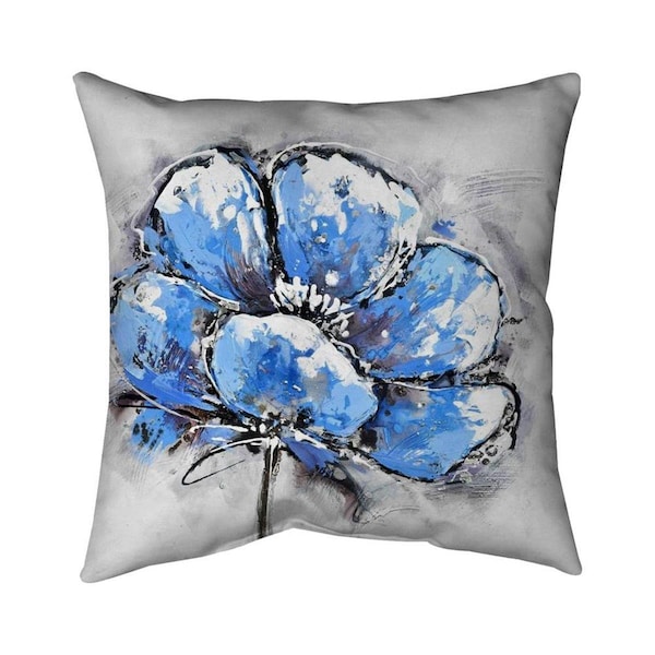 Fondo 26 x 26 in. Abstract Blue Petals-Double Sided Print Indoor Pillow - FO2793652