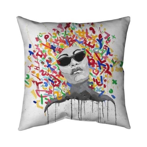 Fondo 20 x 20 in. Woman Street Art Pop-Double Sided Print Indoor Pillow - FO2796365