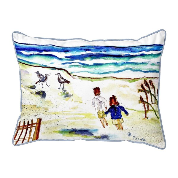 Betsy Drake 16 x 20 in. Running at the Beach Large Pillow - HJ811