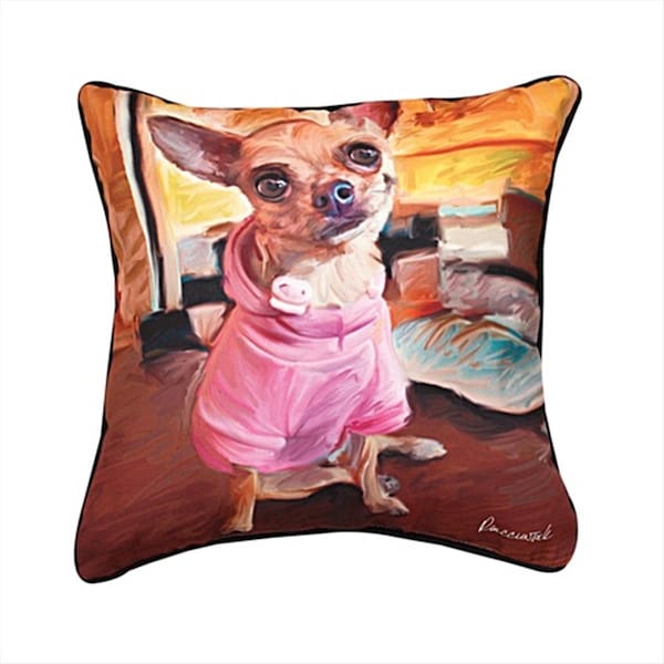 Manual Woodworkers & Weavers Paws And Whiskers Chihuahua Bella Printed Pillow 18 X 18 in. - SLCBCH