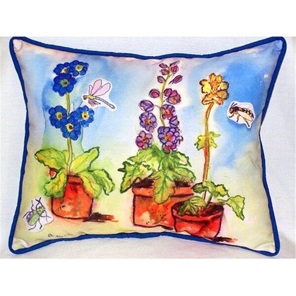 Betsy Drake Betsy Drake HJ426 Potted Flowers Large Indoor & Outdoor Pillow 16 x 20 - HJ426