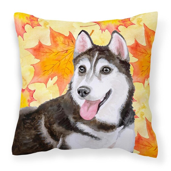 Jensendistributionservices Siberian Husky No. 2 Fall Fabric Decorative Pillow - MI2551694