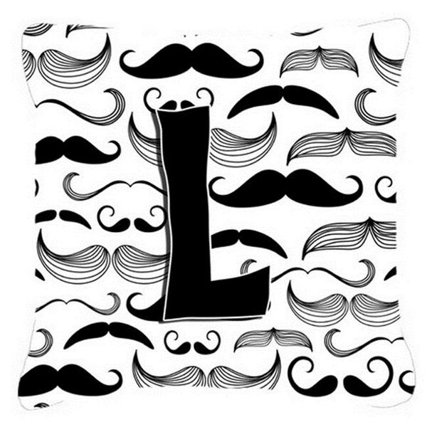 Carolines Treasures Carolines Treasures CJ2009-LPW1818 Letter L Moustache Initial Canvas Fabric Decorative Pillow - CJ2009-LPW1818