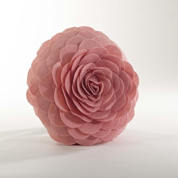 Rlm Distribution SARO  13 in. Everyday Round Circular Multicolor Flower Decorative Throw Pillow - Rose - HO3203063