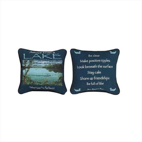 Manual Woodworkers & Weavers Manual Woodworkers and Weavers TPALAK Advice From The Lake Tapestry Pillow Reversible Filled With Recycled Fibers 12.5 X 12.5 in. Poly Blend - TPALAK
