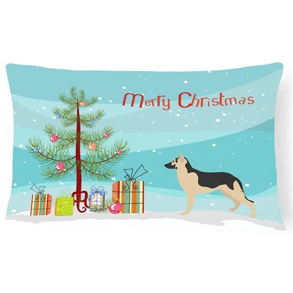Carolines Treasures Carolines Treasures BB8492PW1216 German Shepherd Christmas Canvas Fabric Decorative Pillow - BB8492PW1216