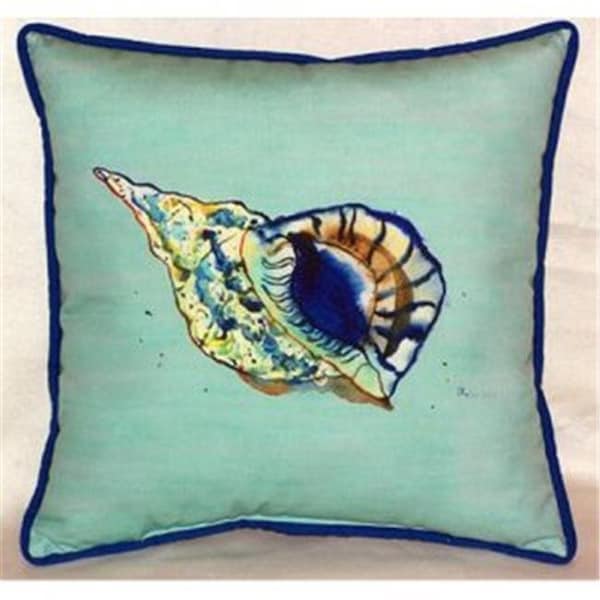 Betsy Drake Betsy Drake ZP606C Betsys Shell - Teal Indoor & Outdoor Throw Pillow; 22 x 22 in. - ZP606C