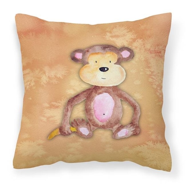 Carolines Treasures Carolines Treasures BB7380PW1818 Monkey Watercolor Fabric Decorative Pillow - BB7380PW1818