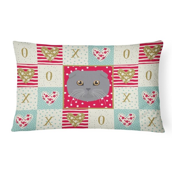 Carolines Treasures Carolines Treasures CK5158PW1216 12 x 3 x 16 in. Scottish Fold Cat Love Canvas Fabric Decorative Pillow - CK5158PW1216