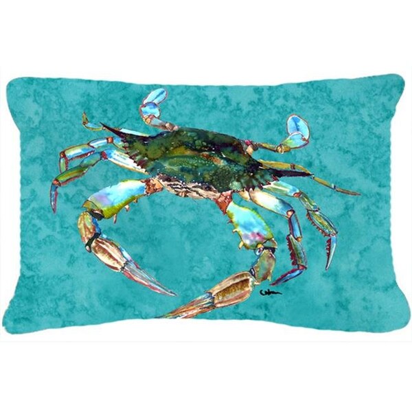 Carolines Treasures Carolines Treasures 8657PW1216 Crab Indoor & Outdoor Fabric Decorative Pillow - 8657PW1216
