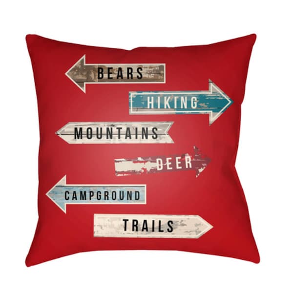 Artistic Weavers Lodge Cabin Compass Poly Filled Pillow - 18 x 18 in. - LGCB2069-1818
