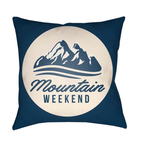 Artistic Weavers Lodge Cabin Alp Poly Filled Pillow - Navy & Beige - 18 x 18 in. - LGCB2047-1818