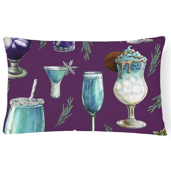 Carolines Treasures Carolines Treasures BB5204PW1216 Drinks & Cocktails Purple Canvas Fabric Decorative Pillow - BB5204PW1216