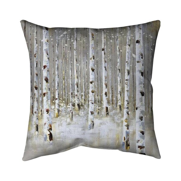 Fondo 20 x 20 in. Birch Forest by Winter-Double Sided Print Indoor Pillow - FO2795714
