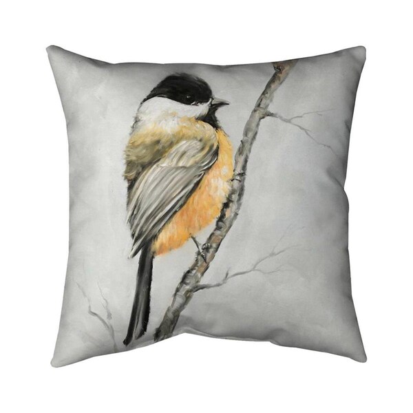 Begin Home Decor 26 x 26 in. Small Coal Tit-Double Sided Print Indoor Pillow - 5541-2626-AN277