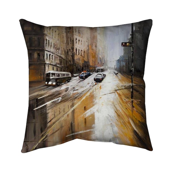 Begin Home Decor 26 x 26 in. Abstract City Street-Double Sided Print Indoor Pillow - 5541-2626-CI244