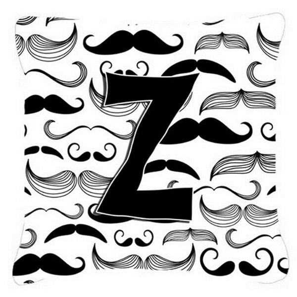 Carolines Treasures Carolines Treasures CJ2009-ZPW1414 Letter Z Moustache Initial Canvas Fabric Decorative Pillow - CJ2009-ZPW1414