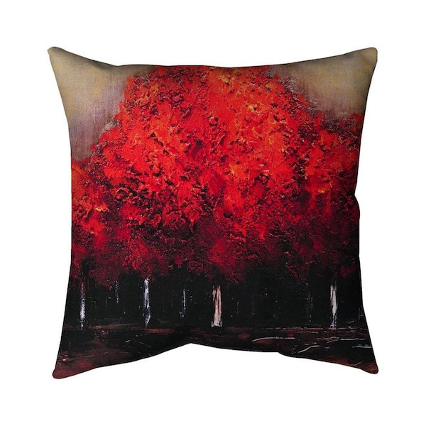 Fondo 26 x 26 in. Red Dark Trees-Double Sided Print Indoor Pillow - FO2777298