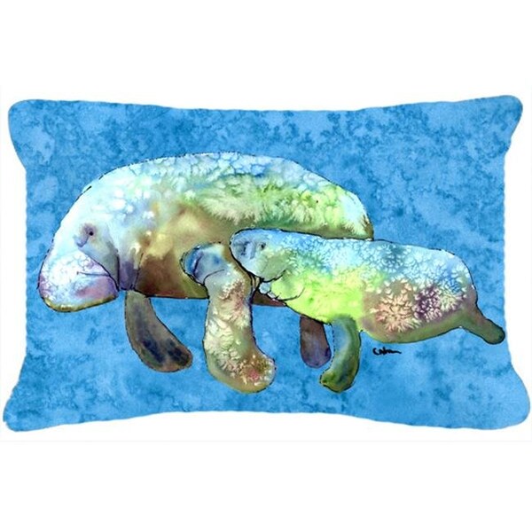 Carolines Treasures Carolines Treasures 8660PW1216 Manatee Indoor & Outdoor Fabric Decorative Pillow - 8660PW1216