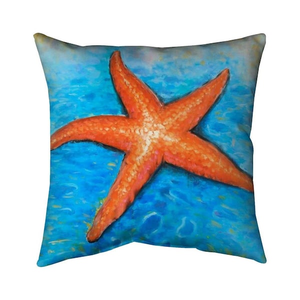 Begin Home Decor 26 x 26 in. Vivid Starfish-Double Sided Print Indoor Pillow - 5541-2626-CO67