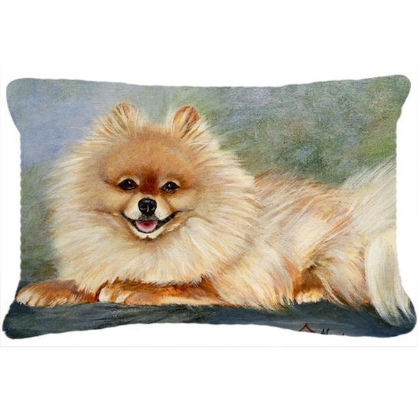 Carolines Treasures Carolines Treasures MH1055PW1216 Pomeranian Full Body Fabric Decorative Pillow - MH1055PW1216