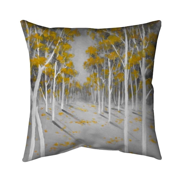 Begin Home Decor 20 x 20 in. Yellow Birch Forest-Double Sided Print Indoor Pillow - 5541-2020-LA44