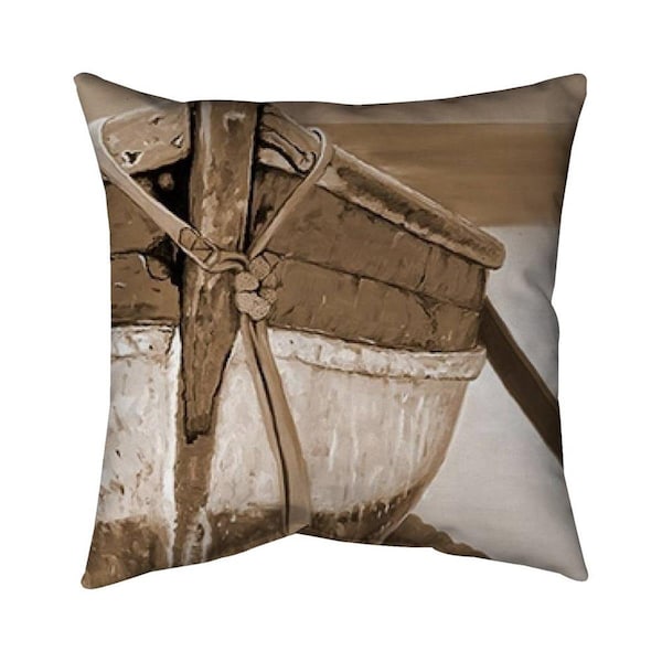Begin Home Decor 20 x 20 in. Tied Up Rowing Boat-Double Sided Print Indoor Pillow - 5541-2020-CO81-1