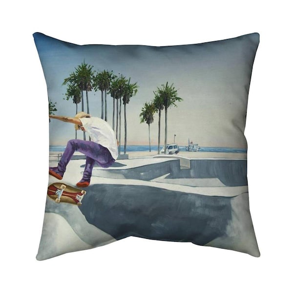 Fondo 26 x 26 in. Skate Park California-Double Sided Print Indoor Pillow - FO2793173