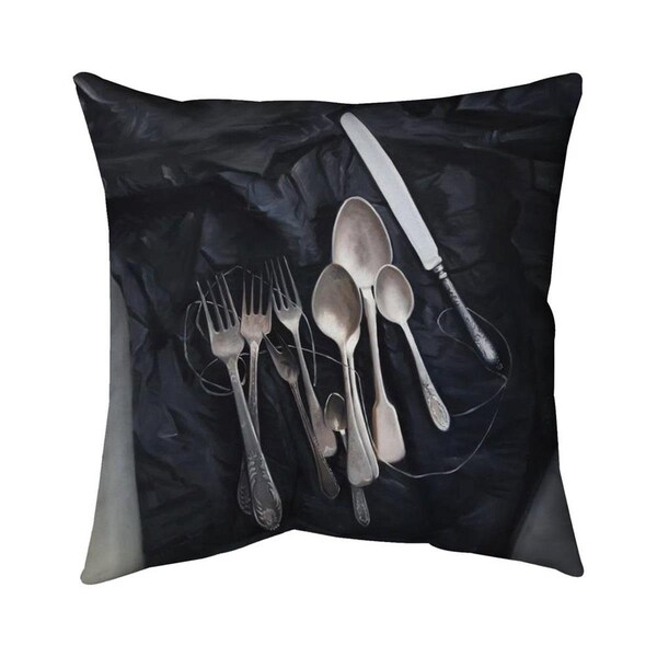 Begin Home Decor 20 x 20 in. Vintage Cutlery-Double Sided Print Indoor Pillow - 5541-2020-SL27