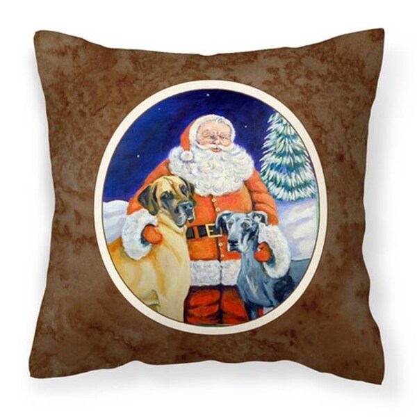Carolines Treasures Carolines Treasures 7232PW1414 Santa Claus with Great Dane Fabric Decorative Pillow - 7232PW1414