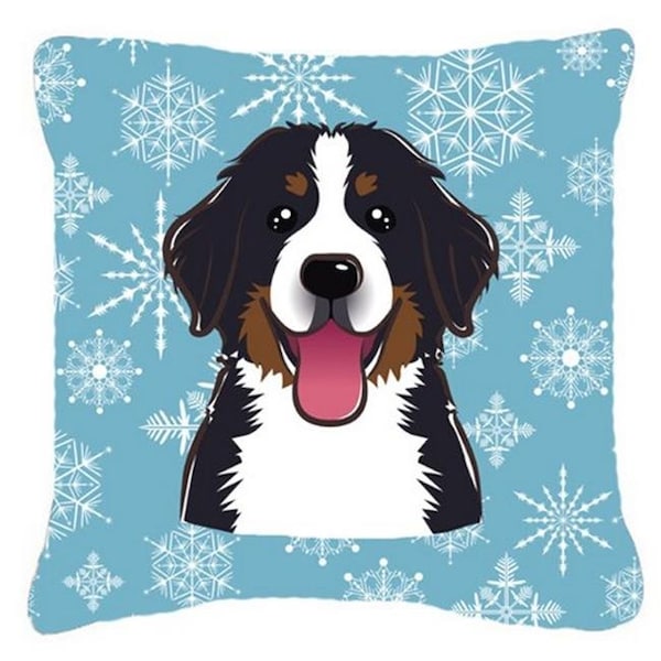 Carolines Treasures Carolines Treasures BB1671PW1414 Snowflake Bernese Mountain Dog Fabric Decorative Pillow - BB1671PW1414
