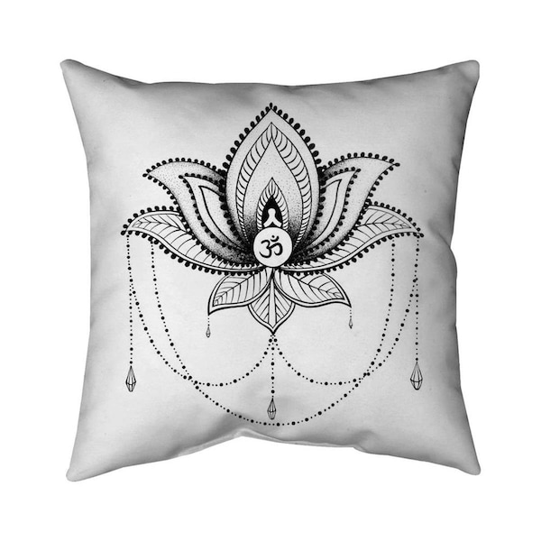 Begin Home Decor 26 x 26 in. Ethnic Lotus Ornament-Double Sided Print Indoor Pillow - 5541-2626-RE6
