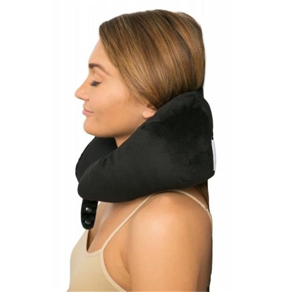 Living Healthy Products Living Healthy Products FlyR-Eye303-Blk Fly Right Travel Pillow With Bulit-In Eye Mask; Black - FLYR-EYE303-BLK