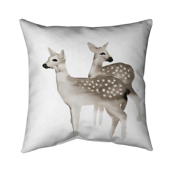 Fondo 26 x 26 in. Brown Faons-Double Sided Print Indoor Pillow - FO2796255