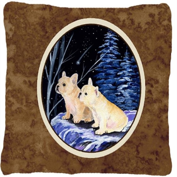 Carolines Treasures Carolines Treasures SS8395PW1414 Starry Night French Bulldog Decorative Indoor & Outdoor Fabric Pillow - SS8395PW1414