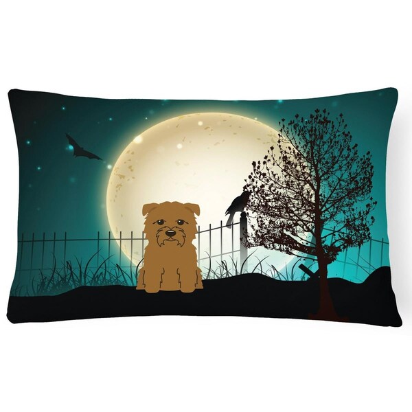 Carolines Treasures Halloween Scary Glen of Imal Tan Canvas Fabric Decorative Pillow - BB2250PW1216