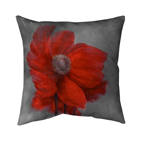Fondo 20 x 20 in. Red Flower in the Wind-Double Sided Print Indoor Pillow - FO2793850