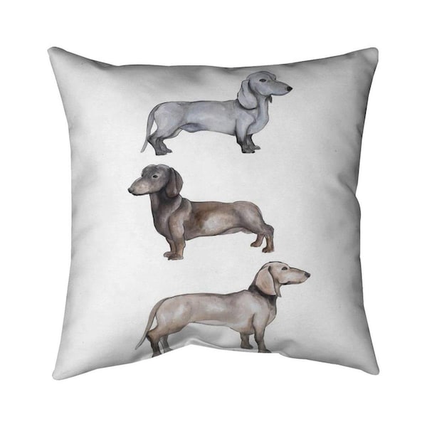 Begin Home Decor 26 x 26 in. Dachshund Dogs-Double Sided Print Indoor Pillow - 5541-2626-AN408