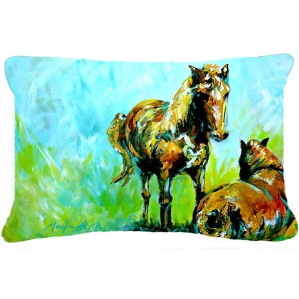 Carolines Treasures Carolines Treasures MW1126PW1216 12 x 16 In. Horse Grazin Indoor & Outdoor Fabric Decorative Pillow - MW1126PW1216