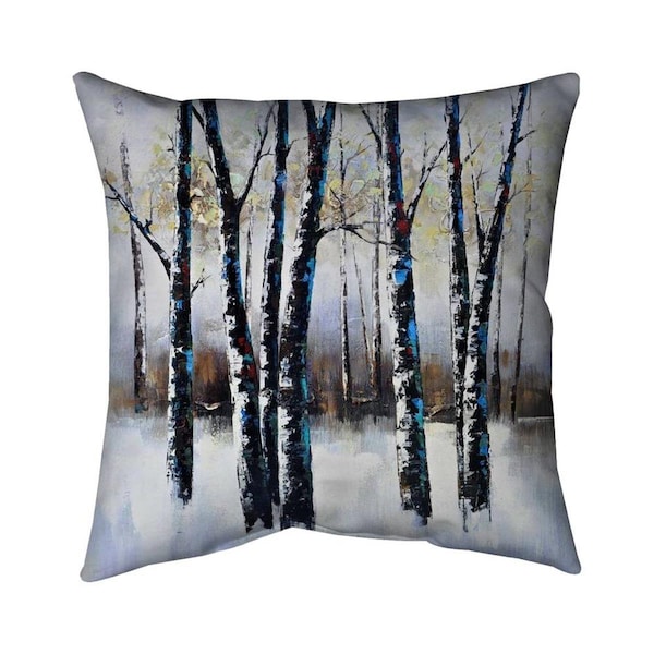 Begin Home Decor 26 x 26 in. Frosted Trees-Double Sided Print Indoor Pillow - 5541-2626-LA8