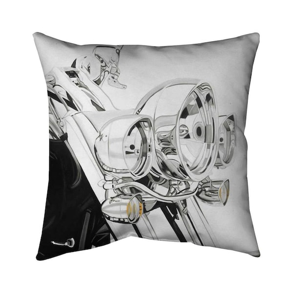 Begin Home Decor 26 x 26 in. Motorcycle Light-Double Sided Print Indoor Pillow - 5541-2626-TR55