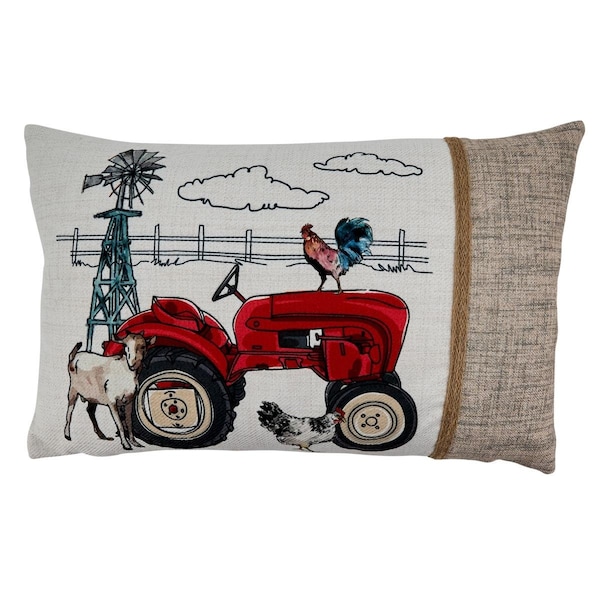 Rlm Distribution SARO  13 x 20 in. Oblong Farm Tractor Design Throw Pillow Cover - HO2658123