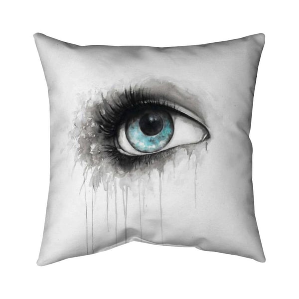 Begin Home Decor 20 x 20 in. Blue Eye In Watercolor-Double Sided Print Indoor Pillow - 5541-2020-FI53