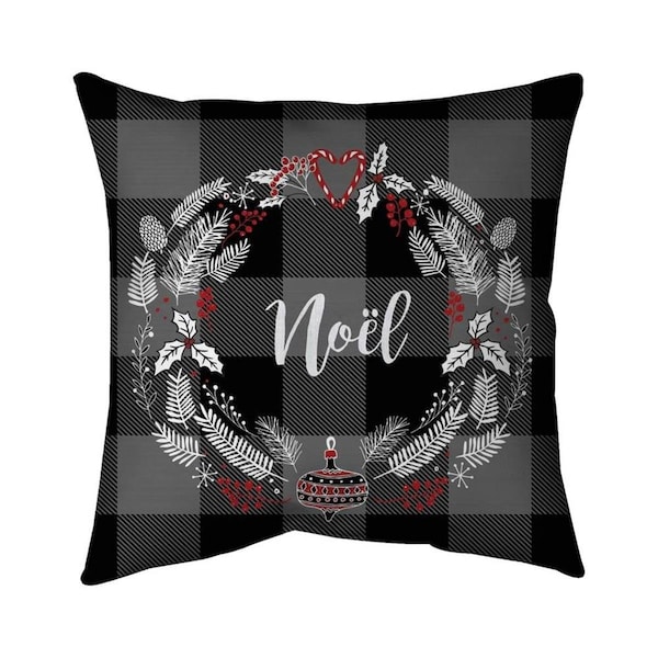 Fondo 26 x 26 in. Christmas Wreath-Double Sided Print Indoor Pillow - FO3342869