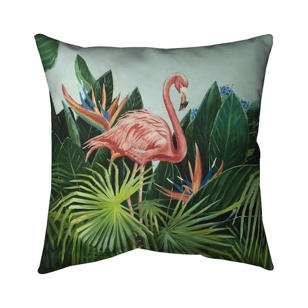 Fondo 26 x 26 in. Tropical Flamingo-Double Sided Print Indoor Pillow - FO2794667