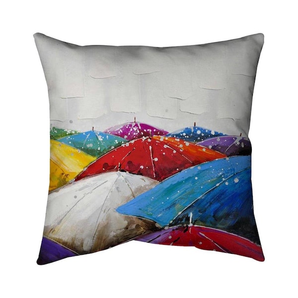Begin Home Decor 26 x 26 in. Colorful Umbrellas-Double Sided Print Indoor Pillow - 5541-2626-MI1